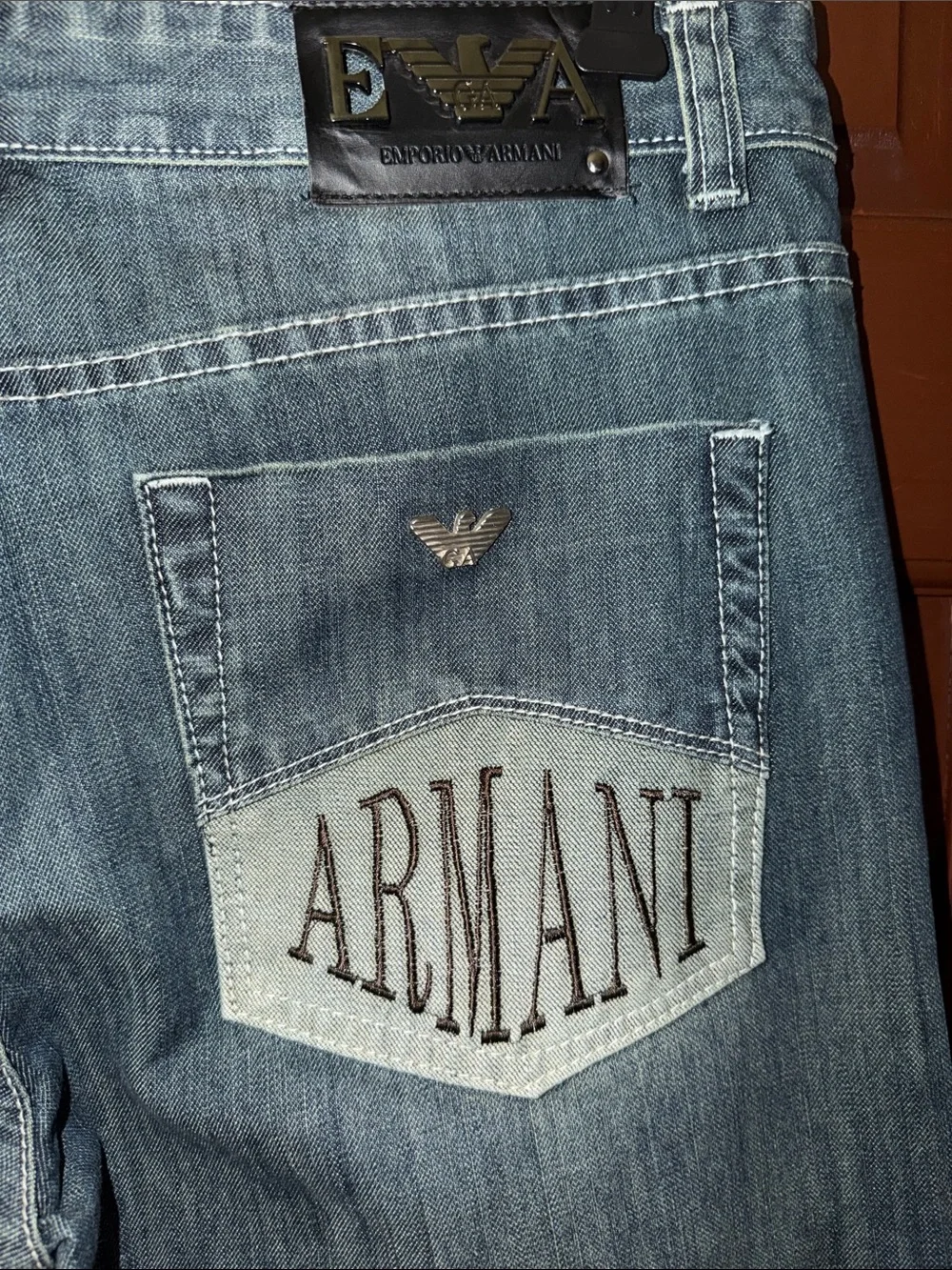 Emporio Armani Men’s Light Blue Straight Jeans